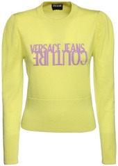 Versace Logo Intarsia Wool Knit Sweater