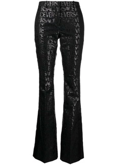 Versace Allover flared trousers