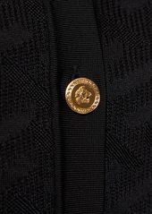 Versace Logo Jacquard Knit Crop Cardigan