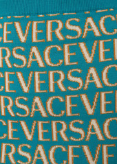 Versace Logo Jacquard Knit High Waist Mini Skirt