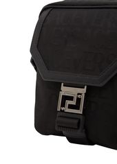 Versace Logo Jacquard Nylon Messenger Bag