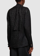 Versace Logo Jacquard Silk Twill Shirt W/scarf