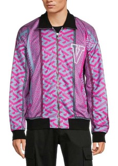 Versace Logo La Greca Zip Up Jacket