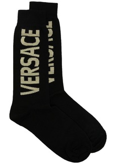 Versace logo-lettering ankle socks
