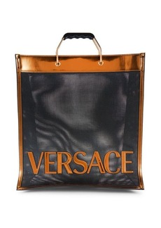 Versace Logo Metallic Mesh Tote