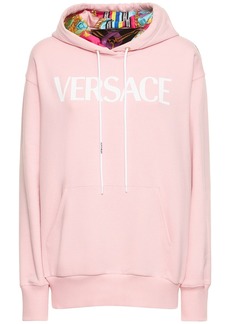 Versace Logo Oversized Cotton Jersey Hoodie