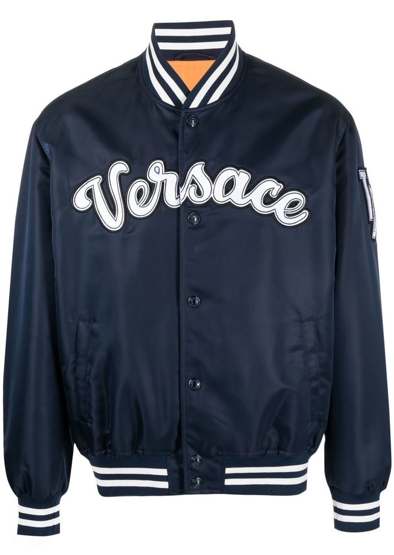 Versace logo-appliqué bomber jacket