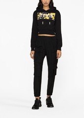 Versace logo-patch cropped hoodie