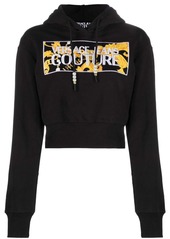 Versace logo-patch cropped hoodie