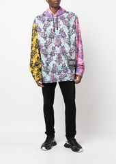 Versace logo-patch graphic-print hoodie