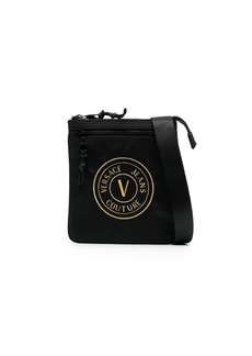 Versace logo-patch messenger bag