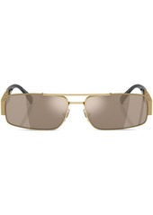 Versace logo-plaque rectangular-frame sunglasses