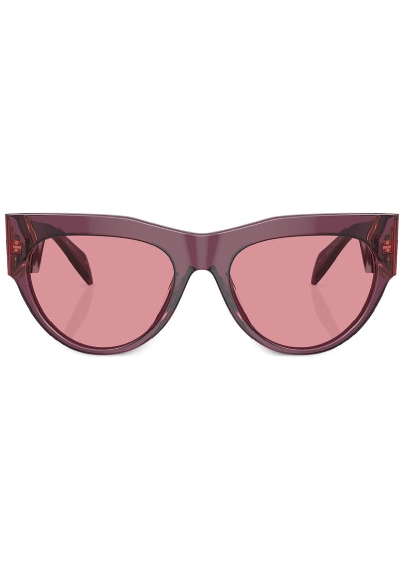 Versace logo-plaque round-frame sunglasses