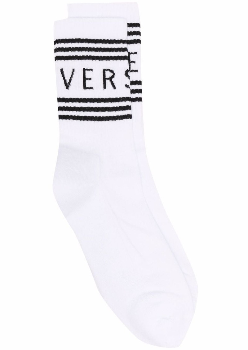 Versace striped logo-intarsia socks
