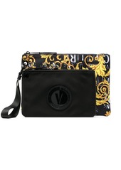 Versace logo-print clutch bag