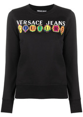 Versace logo print cotton sweatshirt