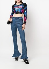 Versace logo-print cropped top