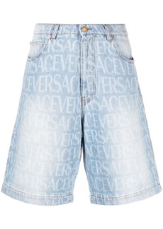 Versace Allover denim shorts