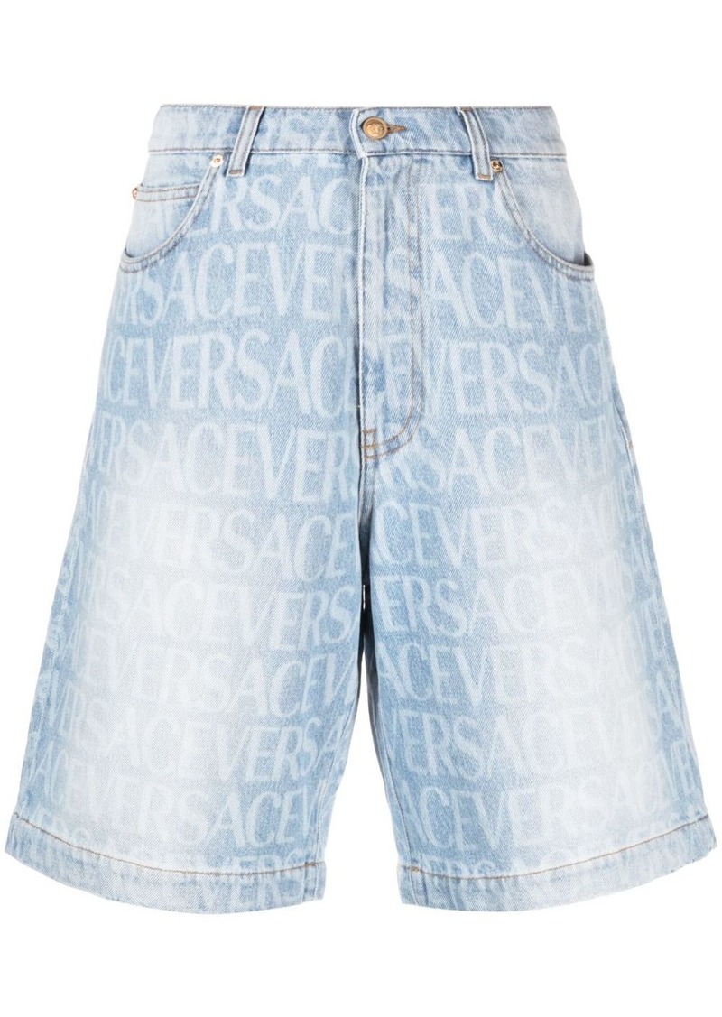 Versace Allover denim shorts