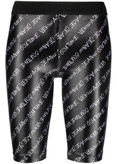 Versace logo-print knee-length shorts