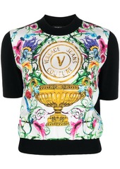 Versace logo-print knitted top