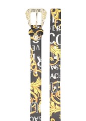 Versace logo-print leather belt