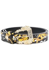 Versace logo-print leather belt