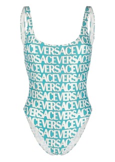 Versace logo-print open-back one-piece