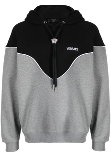 Versace logo-print panelled hoodie