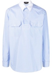 Versace logo-print pinstripe cotton shirt