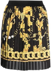 Versace logo-print pleated miniskirt