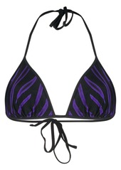 Versace logo-print reversible bikini top
