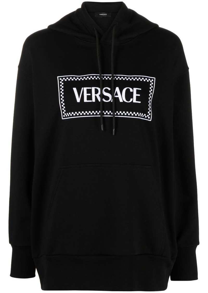 Versace logo-embroidered hoodie