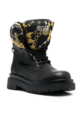 Versace logo-print round-toe boots