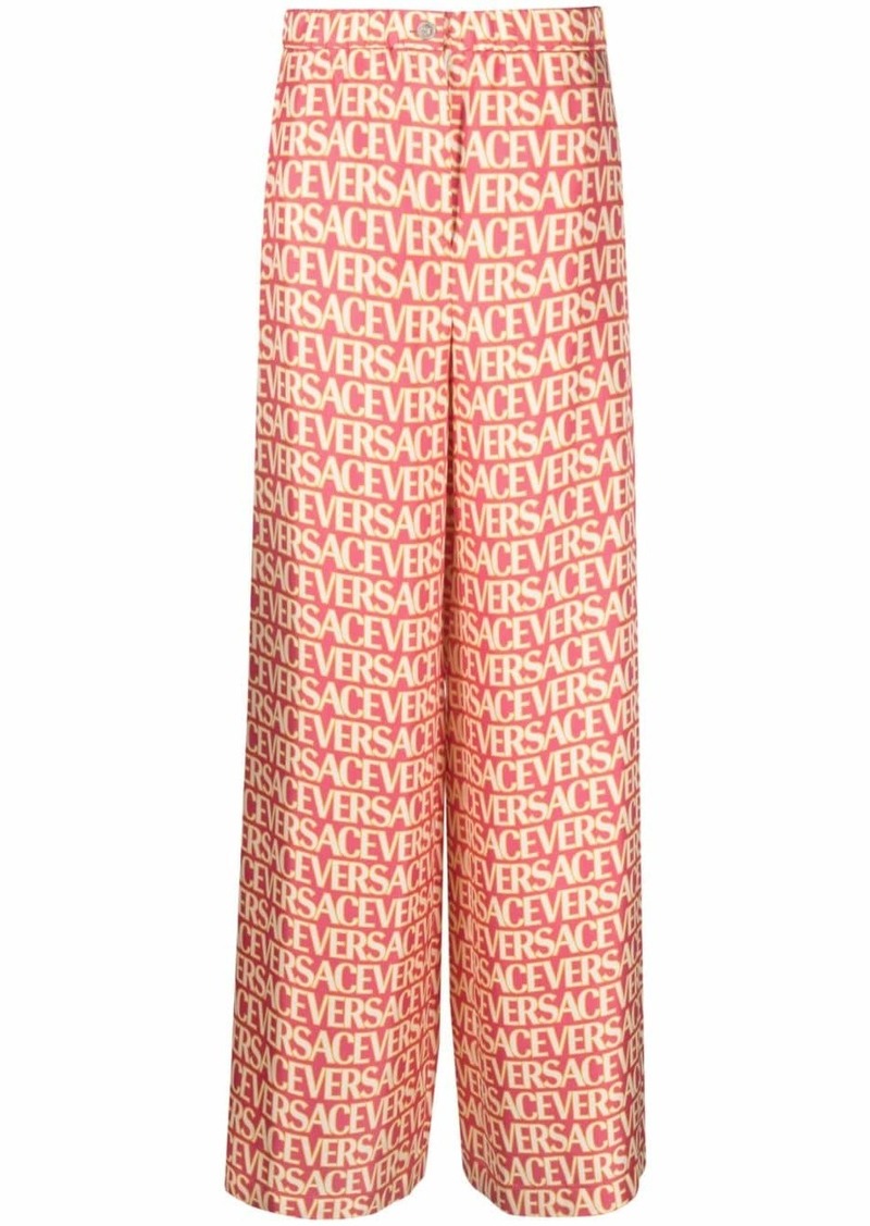 Versace Allover silk trousers