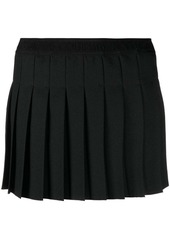 Versace logo-print strap pleated skirt