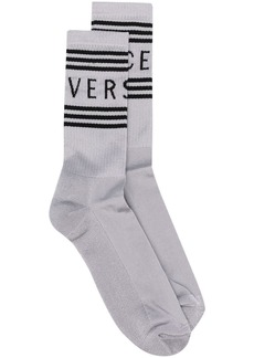 Versace logo-print striped socks
