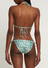 Versace Logo Print Bikini Bottoms