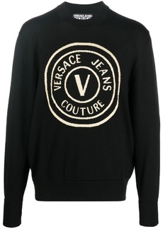 Versace logo-print wool jumper