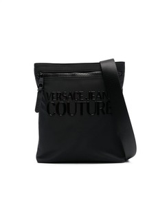 Versace logo-print zip-up messenger bag