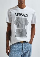 Versace Logo Printed Cotton Jersey T-shirt