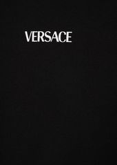 Versace Logo Printed Cotton Zip Hoodie