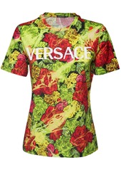 Versace Logo Printed Jersey T-shirt