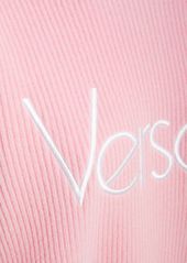 Versace Logo Rib Knit Crewneck Sweater