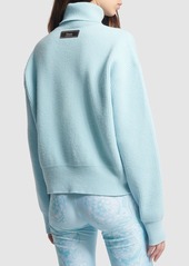 Versace Logo Rib Knit Turtleneck Sweater