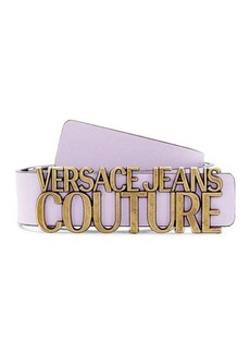 Versace Logo Slide Buckle Leather Belt
