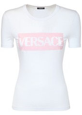 Versace Logo Stretch Viscose Jersey T-shirt