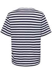 Versace Logo Striped Cotton T-shirt