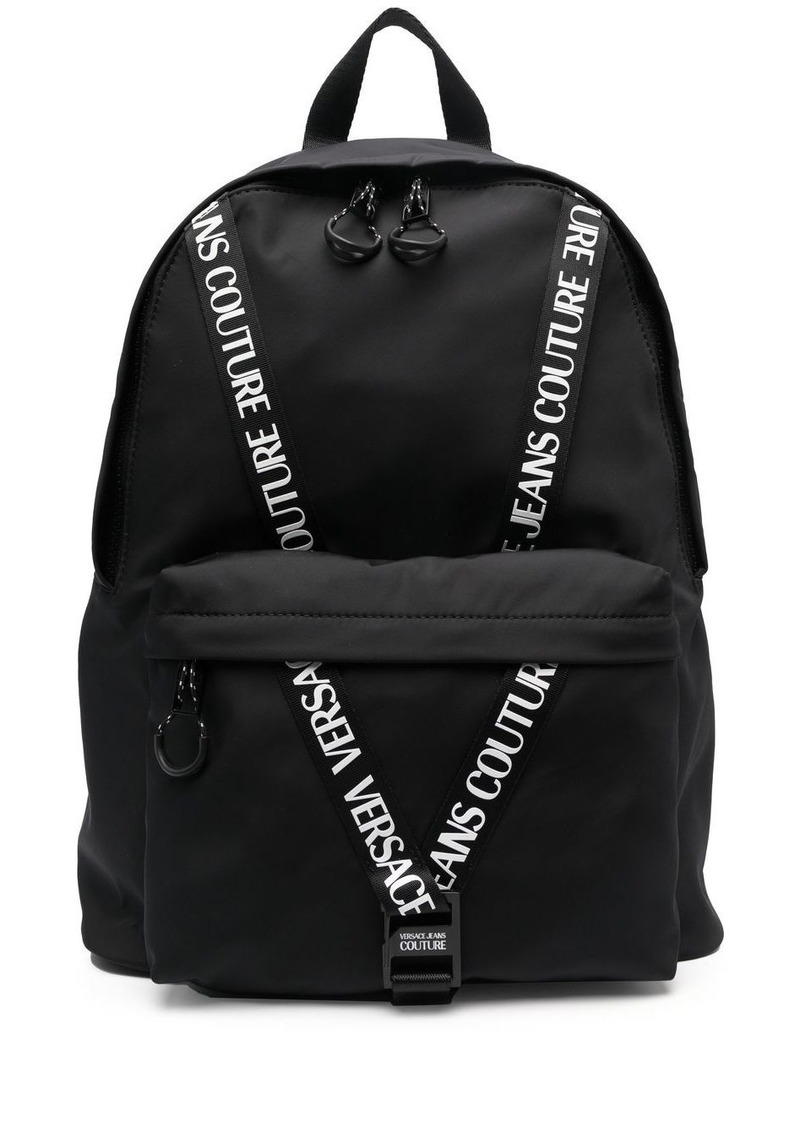 Versace logo tape-detail backpack