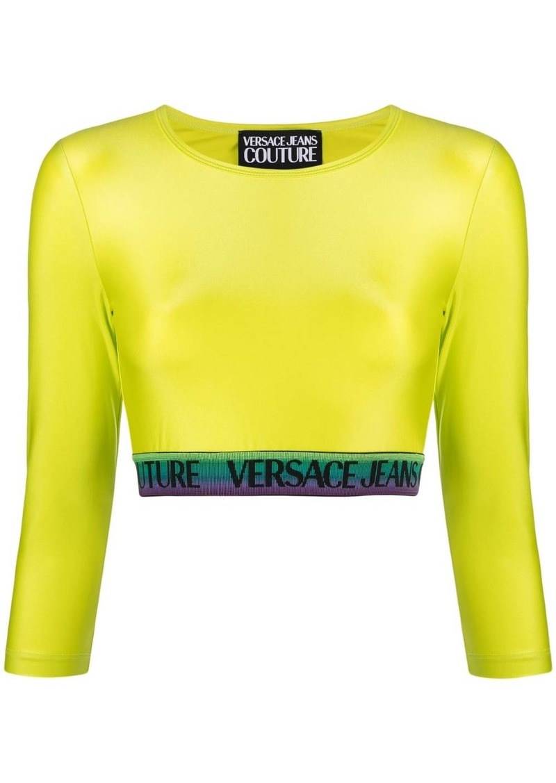 Versace logo-trim detail top